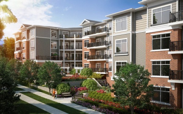 Exterior of Salix condos for sale in Surrey Langley